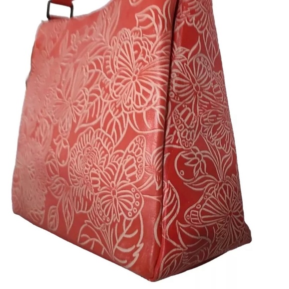 Anuschka Tooled Leather Crossbody with Adjustable Strap-Butterfly Coral-NWT - Picture 5 of 10